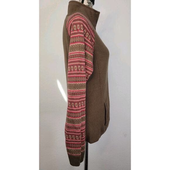 The North Face Sweater Womens SZ Medium Aztec Print 1/4 Zip Wool Blend Outdoor - Picture 5 of 13